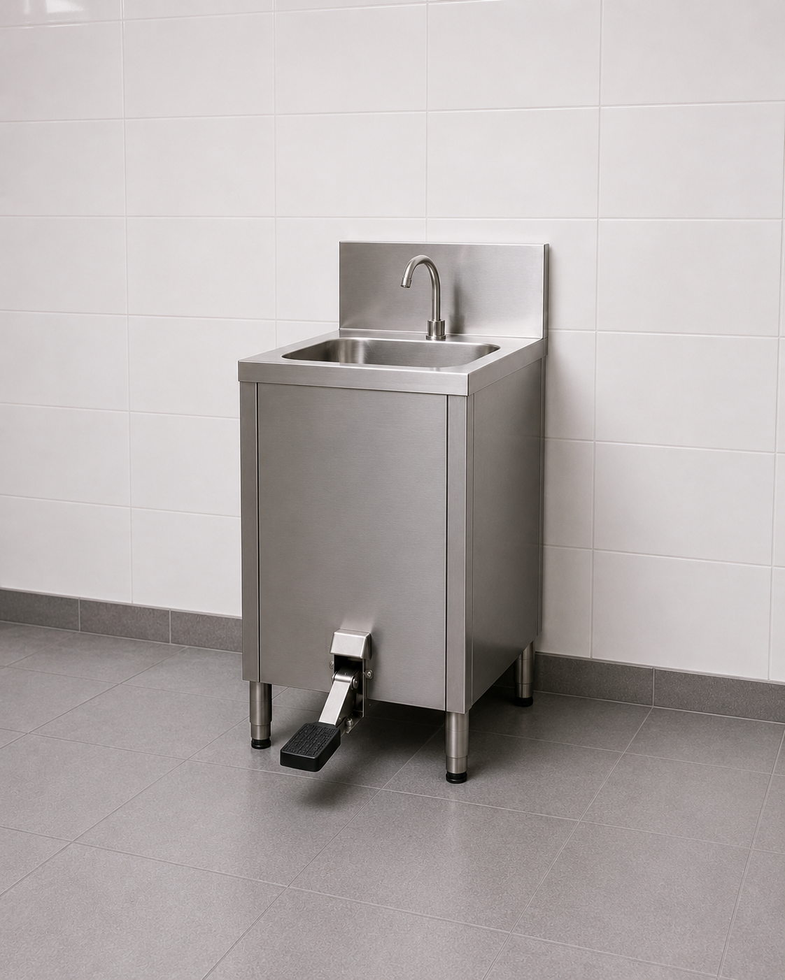 Handwaschbecken mit Pedalarmatur