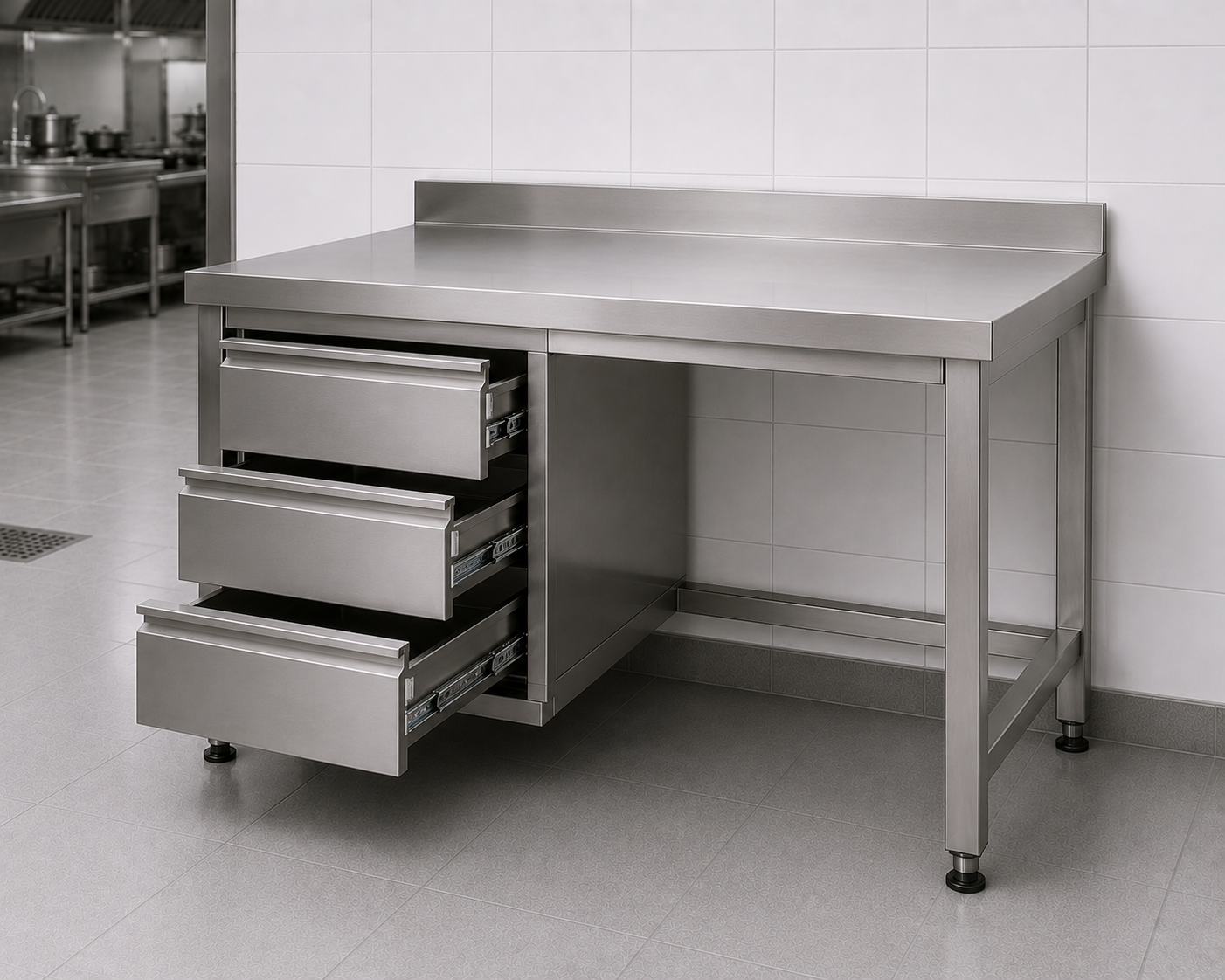Arbeitstisch mit Schubladen